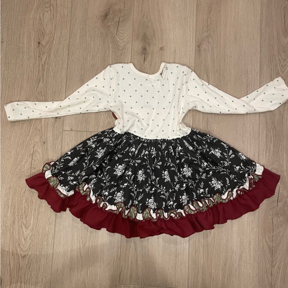 Giggle Moon toddler dress. Red, Black, and White - Picture 5 of 6